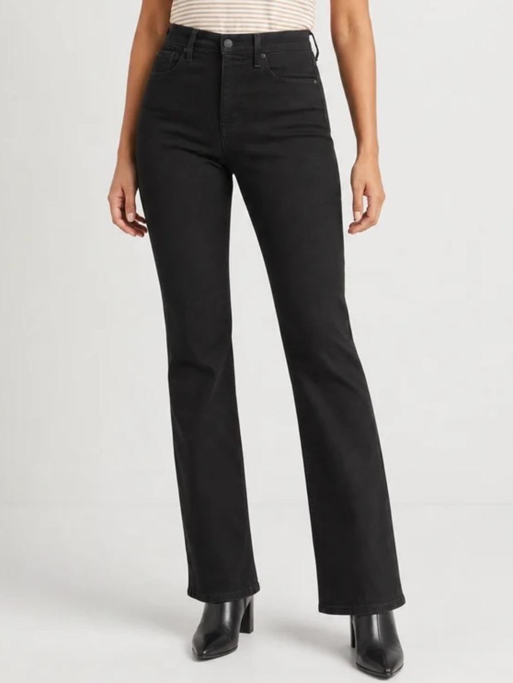 NYDJ Barbara Bootcut Jeans Black Stretch Denim Sz 8